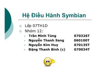 Bài thuyết trình Hệ điều hành Symbian