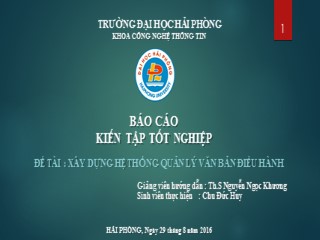 Báo cáo kiến tập tốt nghiệp - Xây dựng hệ thống quản lý văn bản điều hành