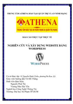 Báo cáo Thực tập thực tế Nghiên cứu và xây dựng website bằng wordpress