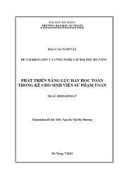 Báo cáo tóm tắt đề tài - Phát triển năng lực dạy học toán thống kê cho sinh viên sư phạm toán