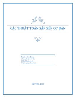 Đề tài Các thuật toán sắp xếp cơ bản