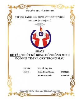 Đề tài Thiết kế đồng hồ thông minh đo nhịp tim và oxy trong máu