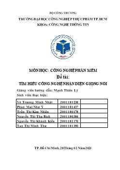 Đề tài Tìm hiểu công nghệ nhận diện giọng nói