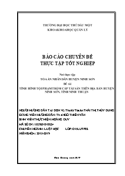 Đề tài Tình hình tội phạm trộm cắp tài sản trên địa bàn huyện Ninh sơn, tỉnh Ninh Thuận