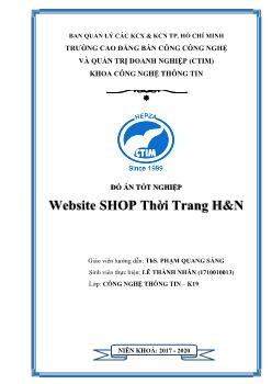 Đồ án Website shop thời trang H & N