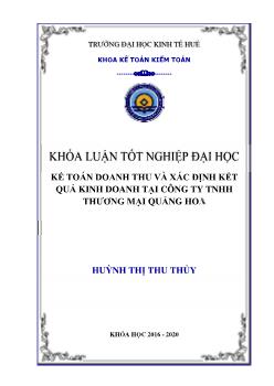 Khóa luận Kế toán doanh thu và xác định kết quả kinh doanh tại công ty TNHH thương mại Quảng Hoa