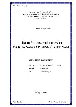 Khóa luận Tìm hiểu ddc việt hoá 14 Và khả năng áp dụng ở Việt Nam