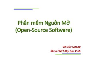 Phần mềm Nguồn Mở - Chương 3: Một số phần mềm nguồn mở - Hệ quản trị CSDL MySQL