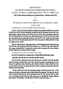 Tài liệu bồi dưỡng thi nâng ngạch Ngành kiểm tra của Đảng năm 2018 - Chuyên đề 3: Nền kinh tế thị trường định hướng xhcn, toàn cầu hoá và hội nhập quốc tế của Việt Nam