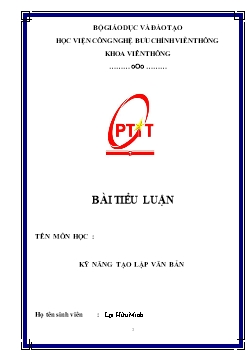 Tiểu luận Kỹ năng tạo lập văn bản