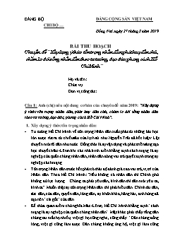 Bài thu hoạch - Chuyên đề Xây dựng ý thức tôn trọng nhân dân, phát huy dân chủ, chăm lo đời sống nhân dân theo tư tưởng, đạo đức, phong cách Hồ Chí Minh