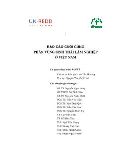Báo cáo cuối cùng phân vùng sinh thái lâm nghiệp ở Việt Nam