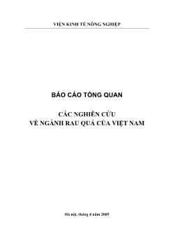 Báo cáo Tổng quan các nghiên cứu về ngành rau quả của Việt Nam