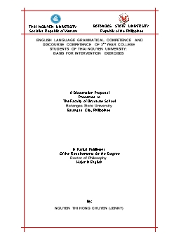 English language grammatical competence and discourse competence of 3rd year college students of Thai nguyen university: Basis for intervention exercises