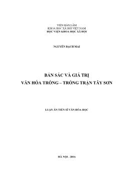 Luận án Bản sắc và giá trị văn hóa trống – Trống trận Tây Sơn