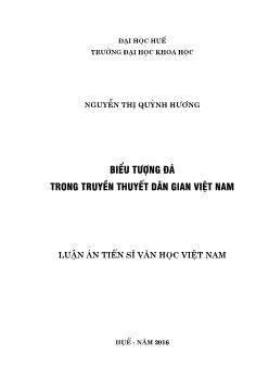 Luận án Biểu tượng đá trong truyền thuyết dân gian Việt Nam