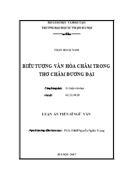 Luận án Biểu tượng văn hóa Chăm trong thơ Chăm đương đại