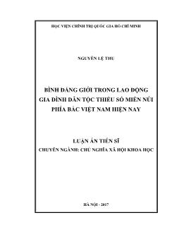 Luận án Bình đẳng giới trong lao động gia đình dân tộc thiểu số miền núi phía bắc Việt Nam hiện nay