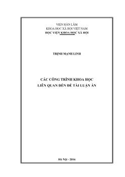 Luận án Các công trình khoa học liên quan đến Đề tài luận án