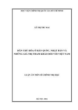 Luận án Dân chủ hóa ở Hàn quốc, Nhật bản và những giá trị tham khảo đối với Việt Nam