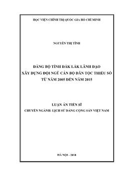 Luận án Đảng bộ tỉnh Đắk lắk lãnh đạo xây dựng đội ngũ cán bộ dân tộc thiểu số từ năm 2005 đến năm 2015