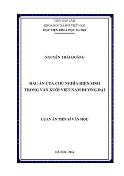 Luận án Dấu ấn của chủ nghĩa hiện sinh trong văn xuôi Việt Nam đương đại