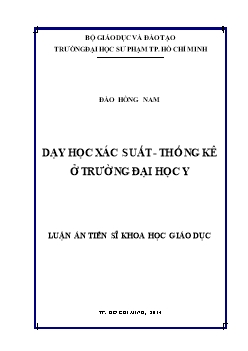 Luận án Dạy học xác suất - Thống kê ở trường Đại Học Y