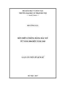 Luận án Đồn điền ở đồng bằng Bắc kỳ từ năm 1884 đến năm 1945