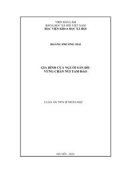Luận án Gia đình của người sán dìu vùng chân núi tam đảo