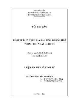 Luận án Kinh tế biển trên địa bàn tỉnh Khánh hòa trong hội nhập quốc tế