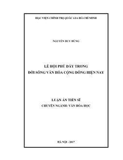 Luận án Lễ hội phủ dầy trong đời sống văn hóa cộng đồng hiện nay