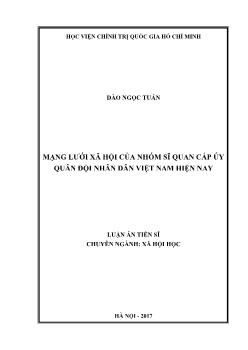 Luận án Mạng lưới xã hội của nhóm sĩ quan cấp úy quân đội nhân dân Việt Nam hiện nay