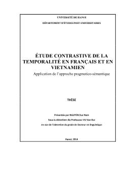 Luận án Nghiên cứu đối chiếu tính thời gian trong tiếng Việt và tiếng Pháp: Áp dụng phương pháp tiếp cận ngữ dụng - Ngữ nghĩa học