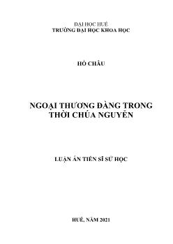 Luận án Ngoại thương đàng trong thời Chúa Nguyễn