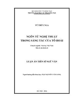 Luận án Ngôn từ nghệ thuật trong sáng tác của Tô Hoài