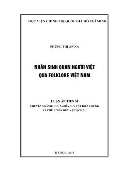 Luận án Nhân sinh quan người Việt qua Folklore Việt Nam