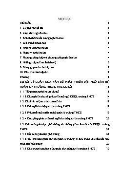 Luận án Phát triển đội ngũ cán bộ quản lý trường THCS đáp ứng yêu cầu đổi mới giáo dục phổ thông