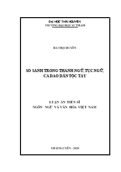 Luận án So sánh trong thành ngữ, tục ngữ, ca dao dân tộc Tày