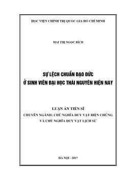 Luận án Sự lệch chuẩn đạo đức ở sinh viên đại học thái nguyên hiện nay