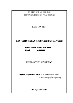 Luận án Tên chính danh của người Mnông