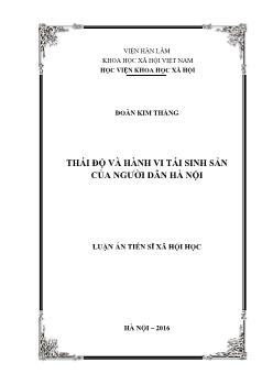 Luận án Thái độ và hành vi tái sinh sản của người dân Hà Nội