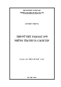 Luận án Thơ nữ Việt Nam sau 1975 những tìm tòi và cách tân