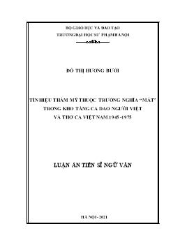 Luận án Tín hiệu thẩm mỹ thuộc trường nghĩa “mắt” trong kho tàng ca dao người việt và thơ ca Việt Nam 1945 -1975