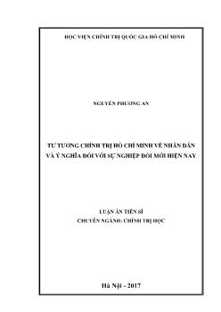 Luận án Tư tưởng chính trị Hồ Chí Minh về nhân dân và ý nghĩa đối với sự nghiệp đổi mới hiện nay