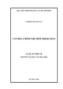 Luận án Văn hóa chính trị thời Thịnh Trần