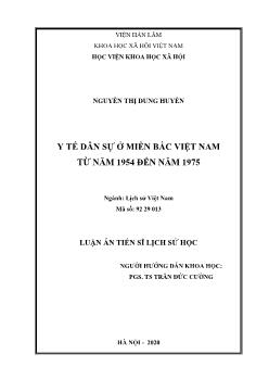 Luận án Y tế dân sự ở miền bắc Việt Nam từ năm 1954 đến năm 1975