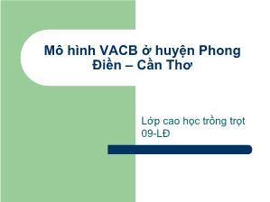 Mô hình VACB ở huyện Phong Điền – Cần Thơ