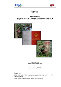 Nghiên cứu thực trạng lâm nghiệp cộng đồng Việt Nam