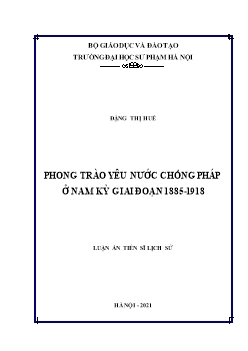 Phong trào yêu nước chống Pháp ở Nam kỳ giai đoạn 1885 - 1918