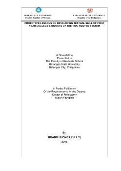 Prototype lessons on developing textual skill of first year college students of the Thai nguyen system
